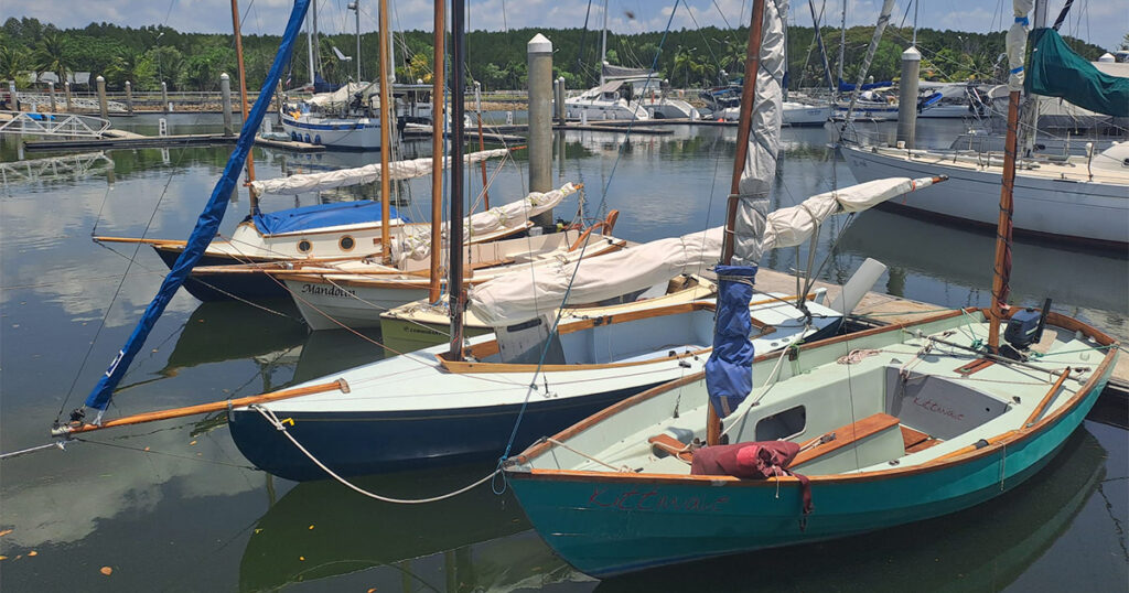 Traditional sailing boats at Krabi Boat Lagoon marina