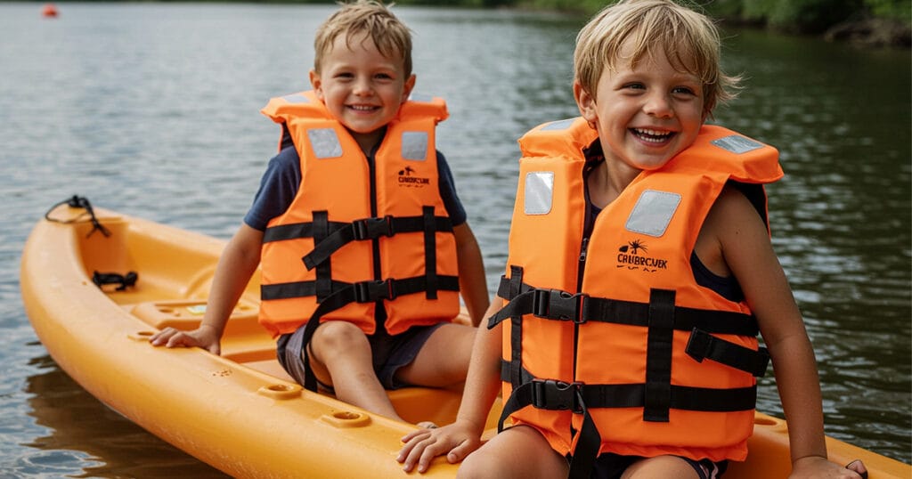 kids life jackets Thailand, child safety boating Krabi, safe kayaking children, water safety kids