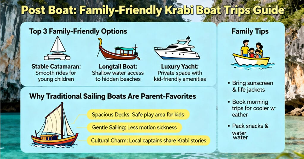 Krabi boat safety guide, family travel safety Thailand, safe boat options Krabi, kids boating tips
